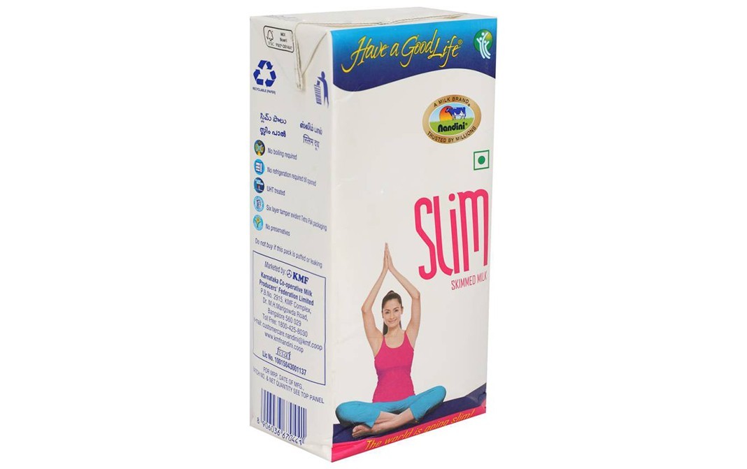Nandini Slim Skimmed Milk    Tetra Pack  1 litre